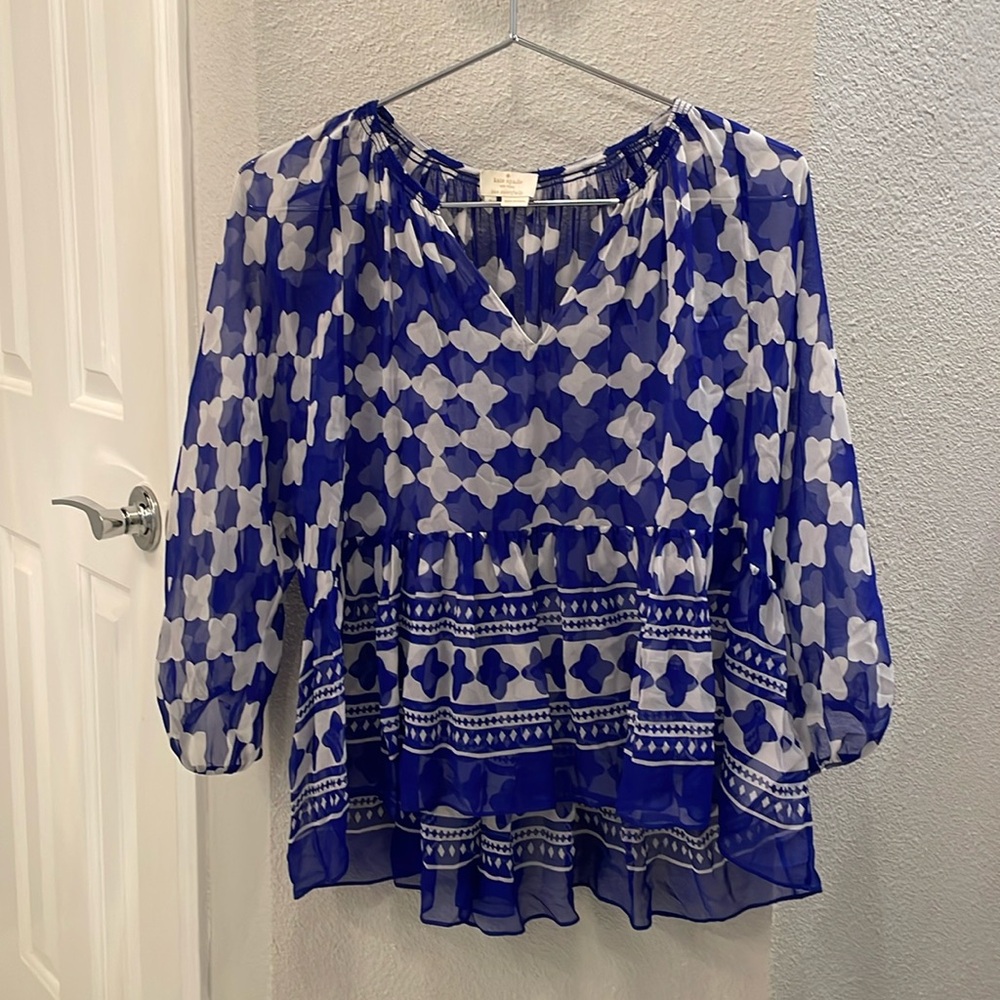 Kate Spade top small blue/white